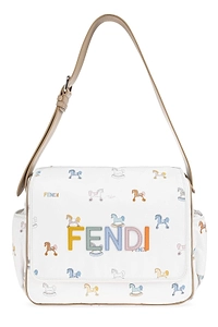Fendi Kids Logo Embroidered Shoulder Bag