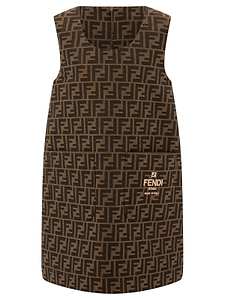 Fendi Kids Logo Embroidered Sleeveless Dress