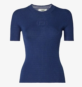Fendi Ribbed Logo Knitted Top