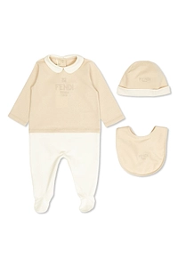 Fendi Kids Logo-Embroidered Snap Button Babygrow Set