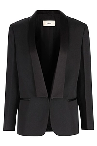 Fendi Satin Shawl Lapels Tailored Blazer