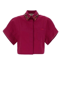 Fendi Sequin Embellished Cropped Shirt