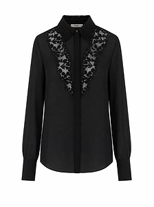 Fendi Sheer Lace Panel Shirt