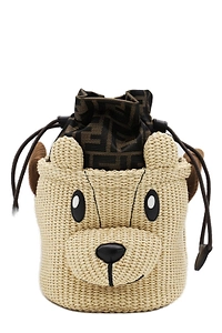 Fendi Kids Logo Patterned Drawstring Shoulder Bag