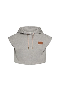 Fendi Sleeveless Cropped Drawstring Hoodie