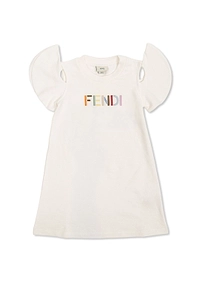 Fendi Kids Logo Ruffle-Sleeve Dress