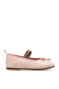 Fendi Kids Logo Strap Ballet Flats