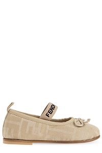 Fendi Kids Logo Strap Ballerinas