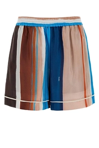Fendi Striped Elastic-Waist Shorts