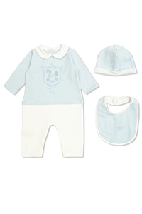 Fendi Kids Printed Sleepsuit Hat And Bib Set