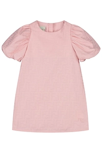 Fendi Kids Puff-Sleeved Rear Zipped Dress