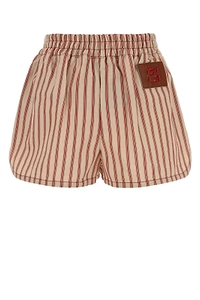 Fendi Striped Logo Patch Shorts