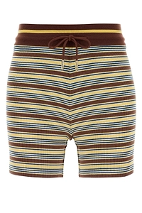 Fendi Striped Knitted Drawstring Shorts