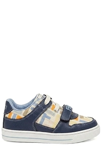 Fendi Kids Round-Toe Touch-Strap Sneakers