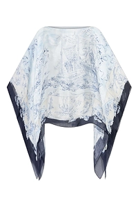 Printed Sheer Poncho