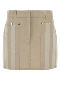 Fendi Striped Mini Jeans Skirt