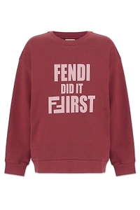 Fendi Kids Slogan-Print Crewneck Sweatshirt