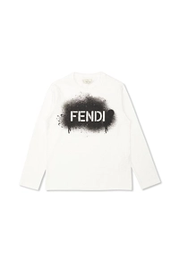 Fendi Kids Spray Logo Long Sleeved T-Shirt