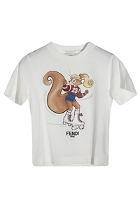 Fendi Kids Squirrel Printed T-Shirt