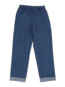 Fendi Kids Straight-Leg Elasticated Waistband Jeans