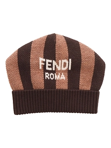 Fendi Kids Striped Knitted Beanie