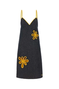 Fendi V-Neck Denim Midi Dress