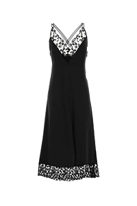 Fendi Lace Detailed V-Neck Midi Dress