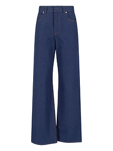 Fendi Logo-Cuff Wide-Leg Jeans