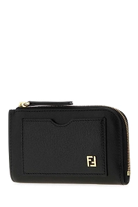 Fendi Vitello Grace Zip Card Holder Wallet