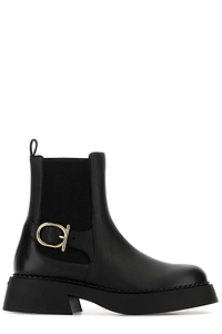 Ferragamo Gancini Buckle Chelsea Boots