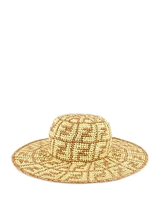 Fendi Wide Brimmed Ff Motif Hat