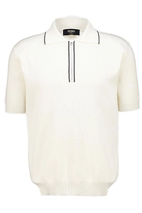 Fendi Ff-Motif Quarter Zip Short-Sleeve Polo Shirt