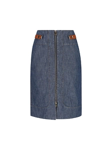 Fendi Zip Detailed Jeans Skirt