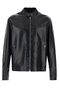 Fendi Zip-Up Leather Biker Jacket