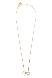 Ferragamo Bow Pendant Embellished Necklace
