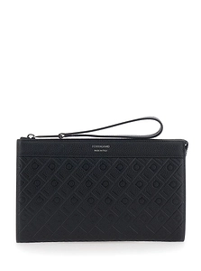 Ferragamo Gancio Embossed Wristlet Bag