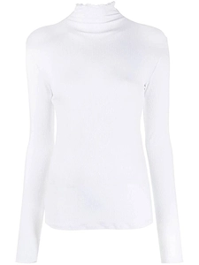 Ribbed Mock-Neck T-Shirt