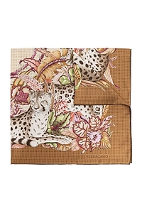 Ferragamo Logo Detailed Floral Scarf