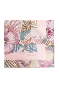 Ferragamo Logo Detailed Floral Scarf