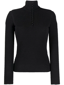 Ferragamo Textured Mock Neck Knitted Sweater