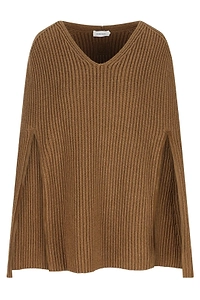 V-Neck Knitted Cape