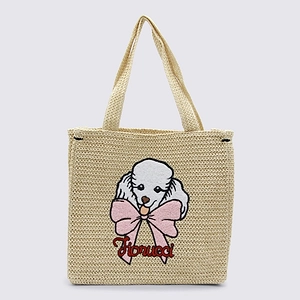 Fiorucci Bow Dog Embroidered Tote Bag