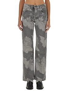 Angel Printed Straight-Leg Jeans