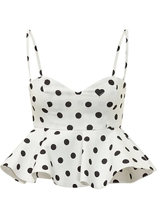 Fiorucci Polka Dot Peplum Top