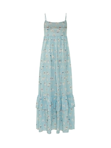 Fiorucci Poodle Print Ruffled Maxi Dress