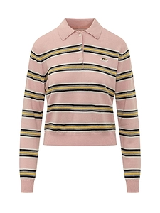 Fiorucci Striped Angel Patch Polo Top