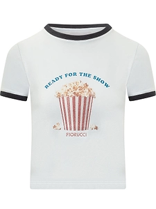 Fiorucci Popcorn Print Ringer T-Shirt