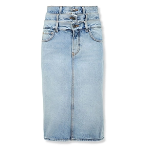 Fiorucci Triple Waist Denim Midi Skirt