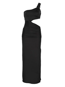 Cut-Out One-Shoulder Maxi Dress