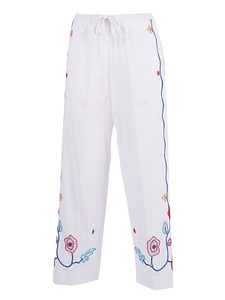 Forte Forte Floral-Embroidered Drawstring Trousers